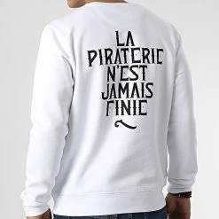 Sweat Crewneck LPNJF Blanc Noir de La Piraterie