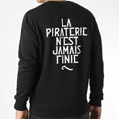 Sweat Crewneck LPNJF Noir Blanc de La Piraterie