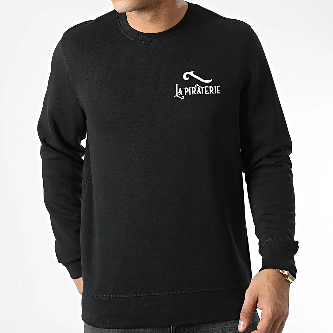 Sweat Crewneck LPNJF Noir Blanc de La Piraterie 5 Sweat Crewneck LPNJF Noir Blanc de La Piraterie – Image 3