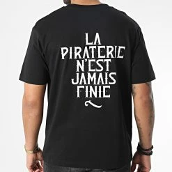 Tee Shirt Oversize Large LPNJF Noir Blanc de Piraterie Music